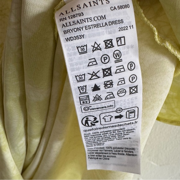 All Saints Bryony Estrella Midi Slip Dress Zest Yellow Bias Cut Sleeveless - Picture 13 of 15